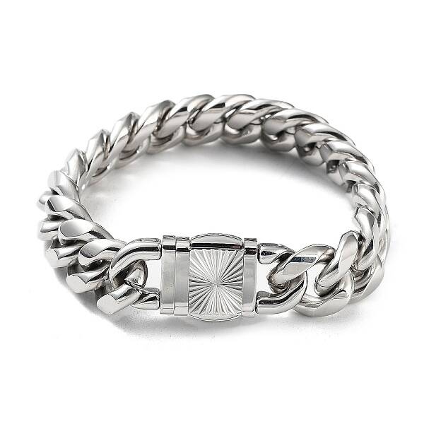 Non-Tarnish 304 Stainless Steel Cuban Link Chains Bracelets for Men & Women