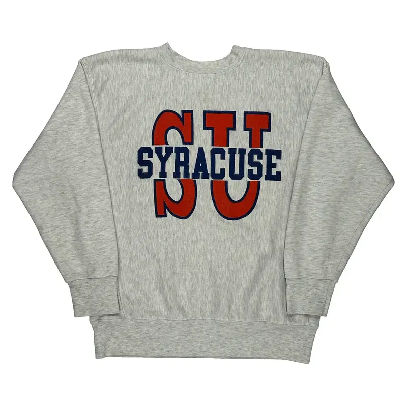 Syracuse University Champion College Sweatshirt - Medium Grey Cotton Blend