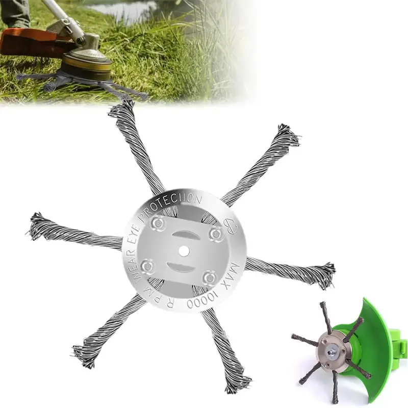 String Trimmer Replacement Head, Steel Wire Weed Brush Cutter Trimmer Head Electric Weed Blades Head Wired Trimmer Head Repla...