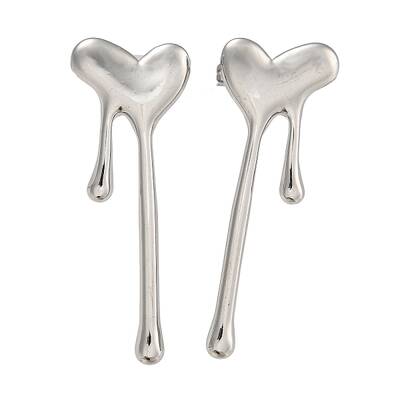 304 Stainless Steel Heart Stud Earrings for Women
