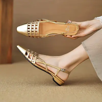 CHIKO Jenae Pointy Toe Block Heels Slingback Shoes