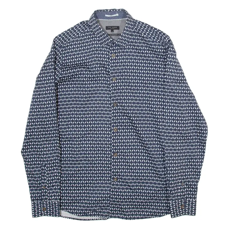 TED BAKER Mens Shirt Blue Long Sleeve M