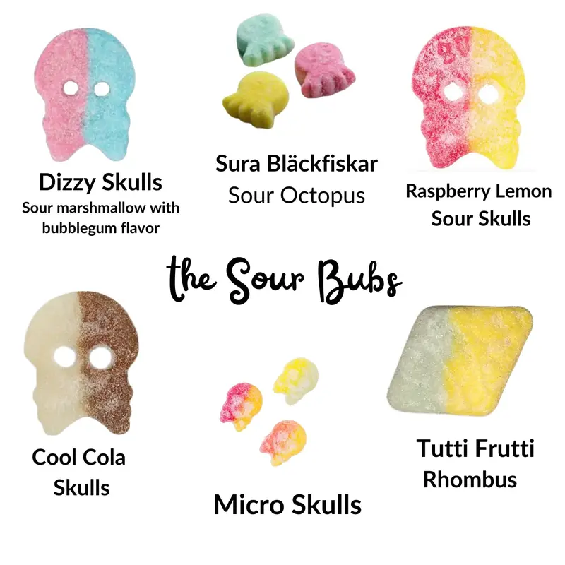 Best of BUBS- Swedish Candy Assorted Mix - Sweet and Sour Candies from Sweden - Foam Marshmallow Snack Bonbon Flavor tiktok B...