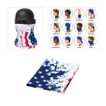 100 Promotional Cub Multi-Function USA Flag Gaiter Wrap - 9-Way ...