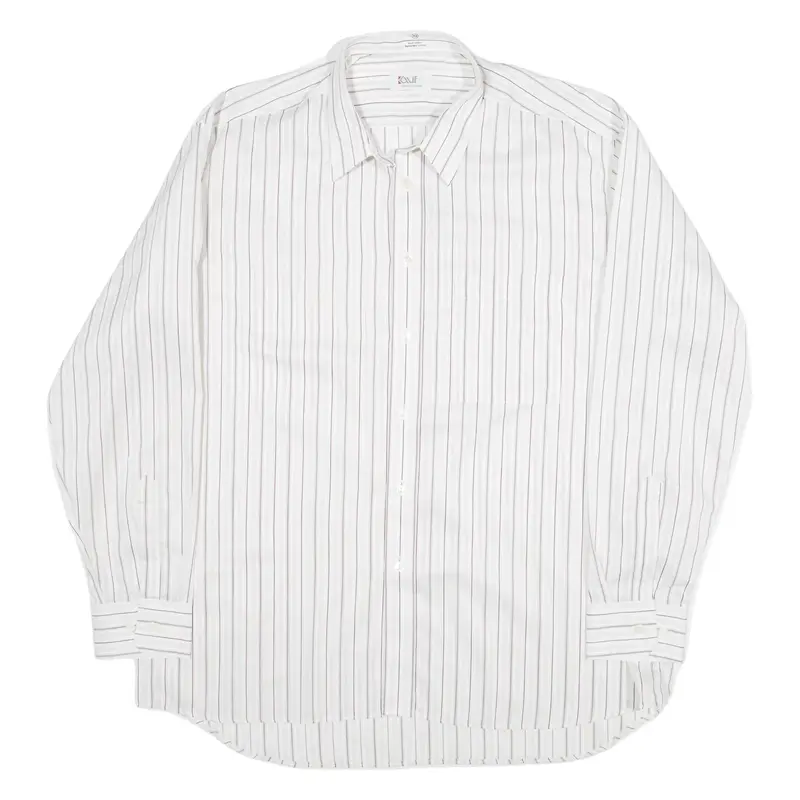 KAUF Shirt White Striped Long Sleeve Mens XL