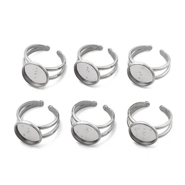 Non-Tarnish 304 Stainless Steel Cuff Ring Settings