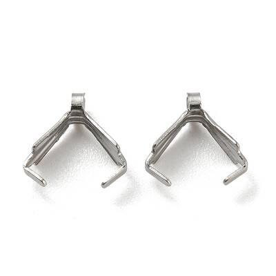 Non-Tarnish 316 Surgical Stainless Steel Pendant Pinch Bails