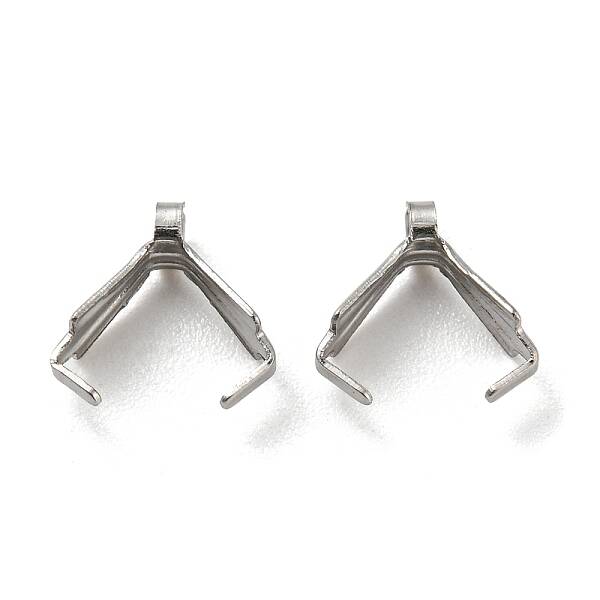 Non-Tarnish 316 Surgical Stainless Steel Pendant Pinch Bails