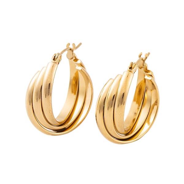Ion Plating(IP) 304 Stainless Steel Hoop Earrings for Women