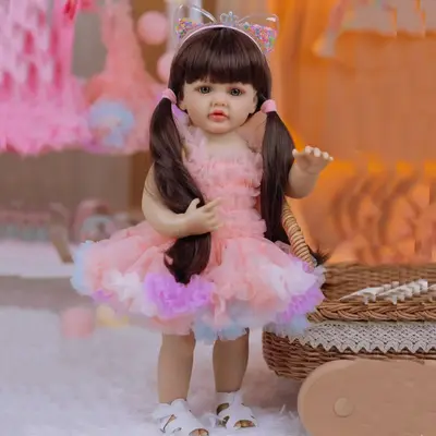 22 Inch Reborn Baby Doll, Lifelike Princess Toddler Baby Newborn Art Toy for Kids Birthday Gifts, Doll Accessories