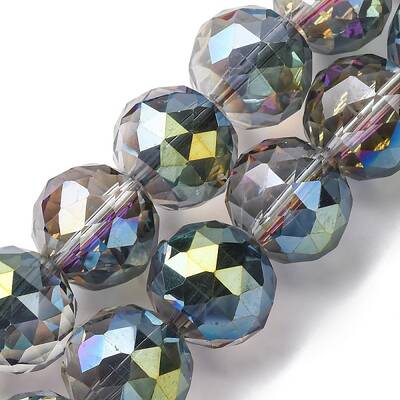 Transparent Electroplate Glass Beads Strands