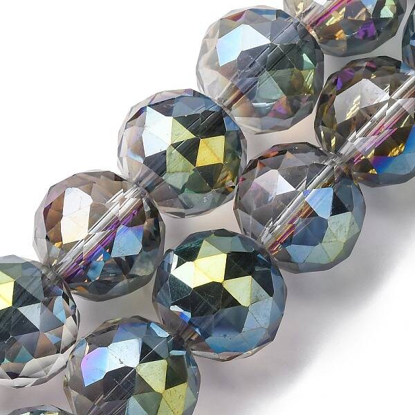 Transparent Electroplate Glass Beads Strands