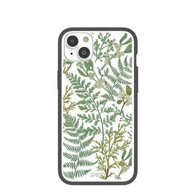 Clear Herbarium iPhone 14 Plus Case With Black Ridge