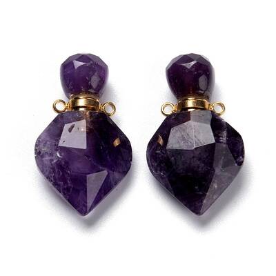 Natural Amethyst Perfume Bottle Pendants