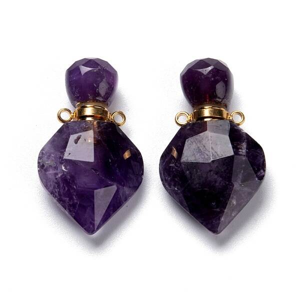 Natural Amethyst Perfume Bottle Pendants