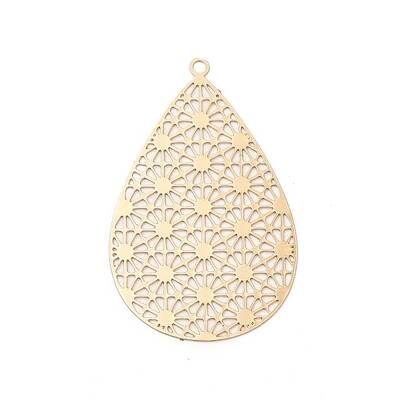 Rack Plating Brass Filigree Pendants