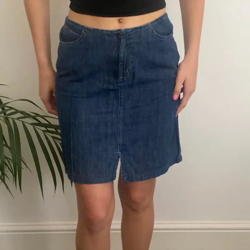 Guess Denim Skirt - 28W UK 8 Blue Cotton