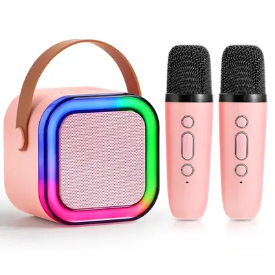 Mini Karaoke Machine with Microphone Sound System, Portable Karaoke Machine with 2 Wireless Microphones, Birthday Gifts for G...