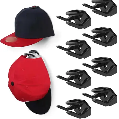 Baseball Cap Hook without Cap, 8pcs/set Multifunctional Wall Mounted Hat Storage Hook, Punch Free Earphone Necklace Storage H...