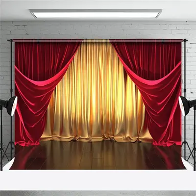 Classic Red And Gold Stage Curtain Photo Backdrop - Aperturee