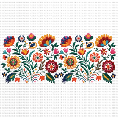 mexican embroidery flower uv dtf wrap