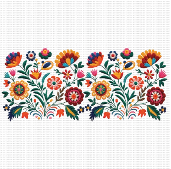 mexican embroidery flower uv dtf wrap