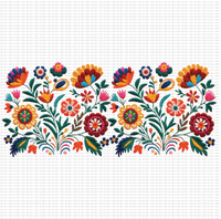 mexican embroidery flower uv dtf wrap