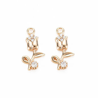 Brass Micro Pave Cubic Zirconia Pendants