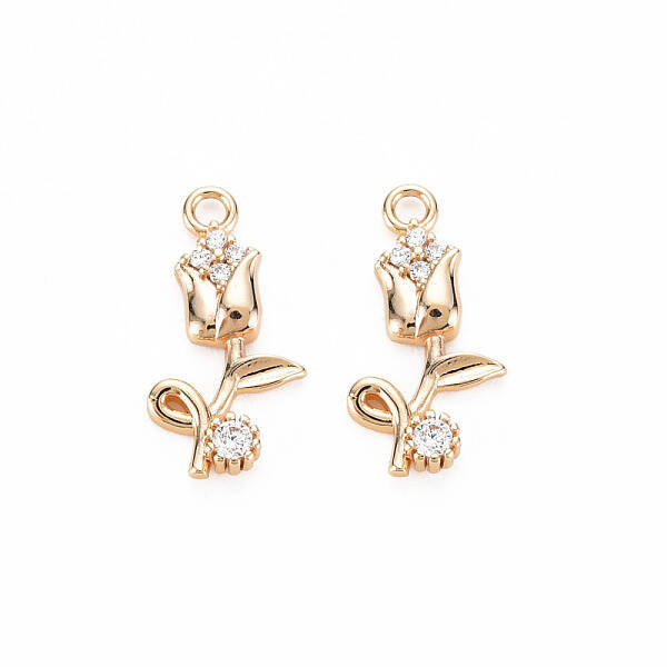 Brass Micro Pave Cubic Zirconia Pendants