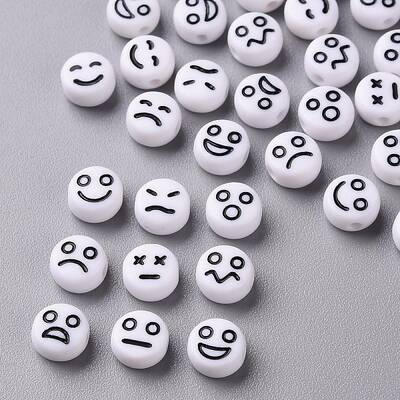 Opaque White Acrylic Beads