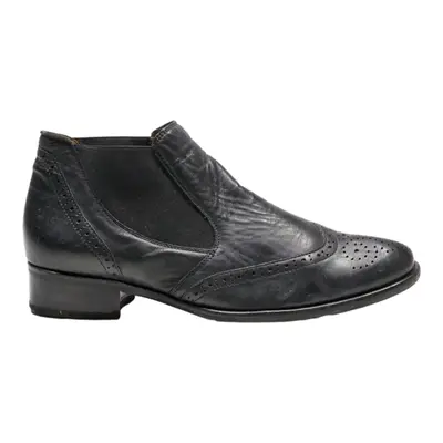 GABOR Brogue Chelsea Boots Black Leather Womens UK 4.5