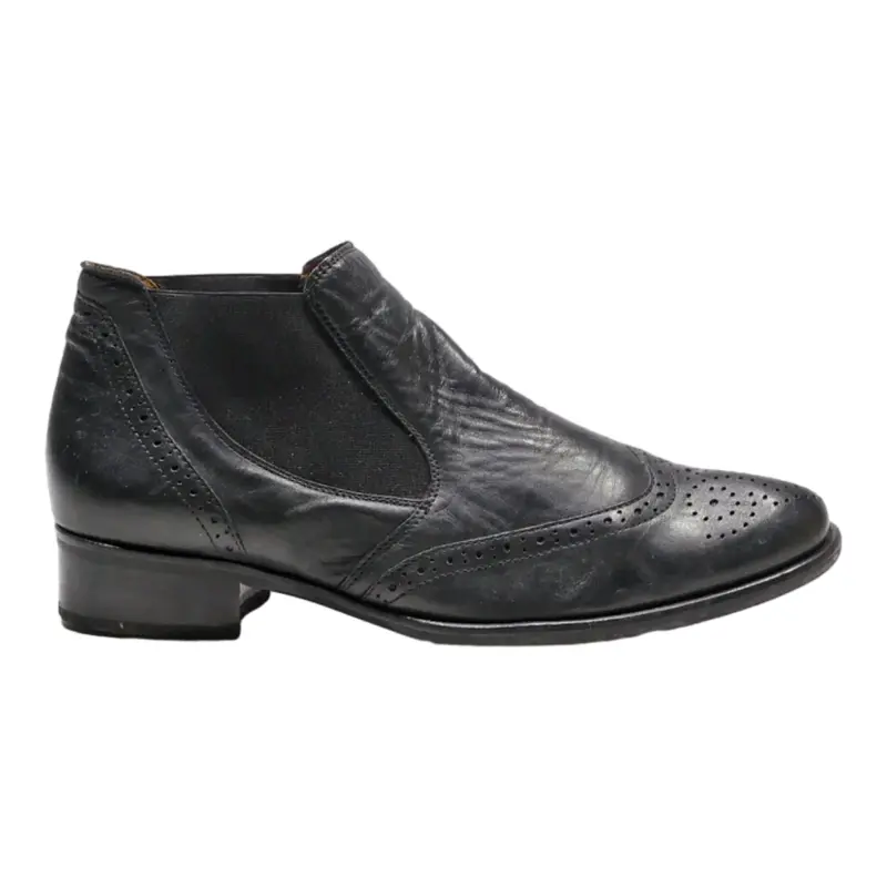 GABOR Brogue Chelsea Boots Black Leather Womens UK 4.5