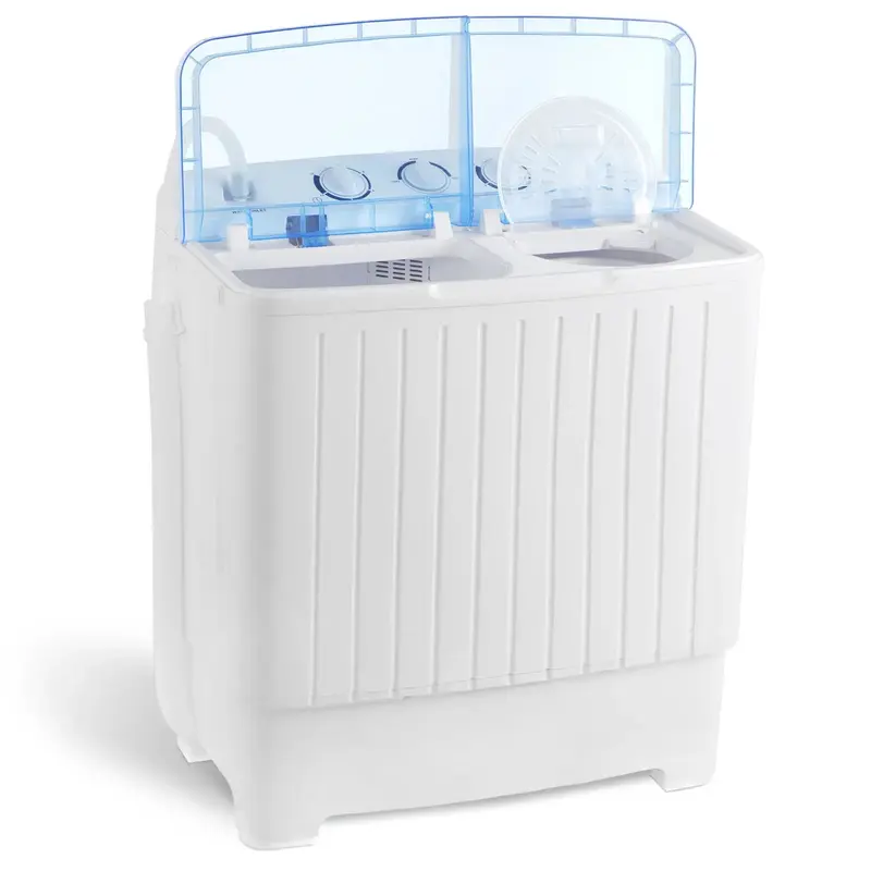SUPERDEAL 2IN1 Semiautomatic Mini Compact Twin Tub Washing Machine 17.6lbs Home Portable Washer