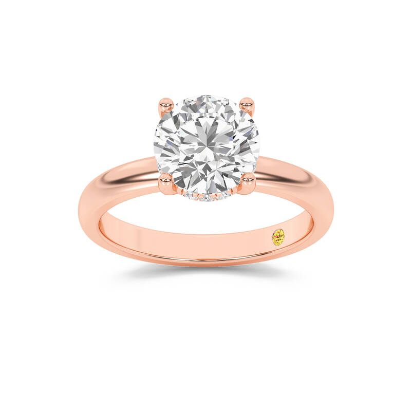 Firefly Hidden Halo Round Lab Grown Diamond Engagement Ring | 14K Rose Gold 3 3/5 CT. TW.