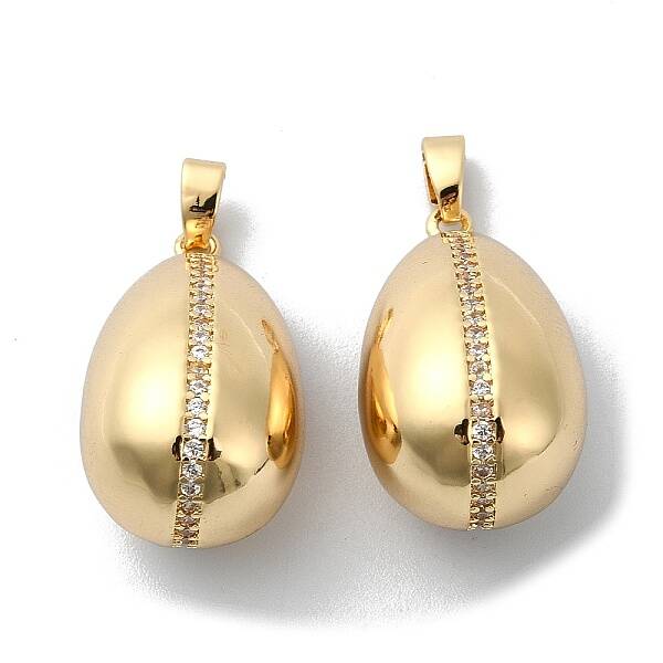 Brass Micro Pave Cubic Zirconia Pendants