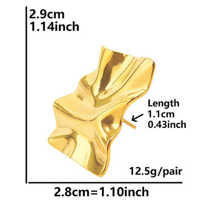 Irregular Shape Stainless Steel Stud Earrings