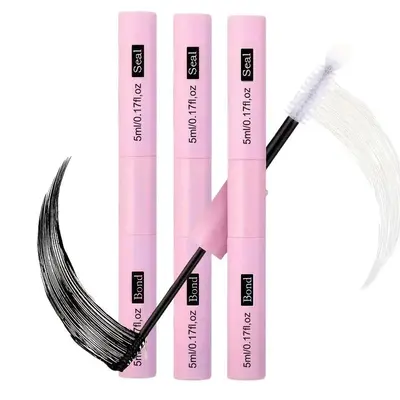 Waterproof Eyelash Glue (3 Counts), 2 in 1 Long-lasting Lash Bond & Seal Glue, Sweat-proof Eyelash Extension Lash Glue for Cl...