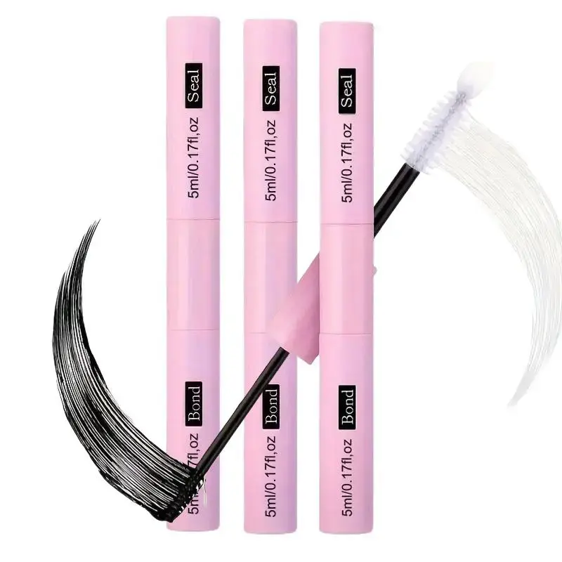Waterproof Eyelash Glue (3 Counts), 2 in 1 Long-lasting Lash Bond & Seal Glue, Sweat-proof Eyelash Extension Lash Glue for Cl...