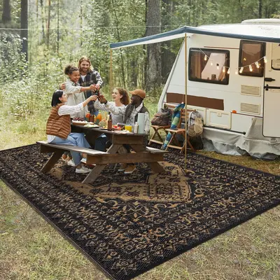 Garvee Reversible Outdoor Rug - Large Waterproof & UV Resistant Patio Carpet - Non-Slip, Easy Clean Straw Mat for Deck, Garde...