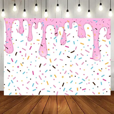 Aperturee Sweet Candy Donut Backdrop for Girl'S Birthday