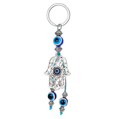 Alloy Hollow Hamsa Hand/Hand of Miriam Pendant Keychain