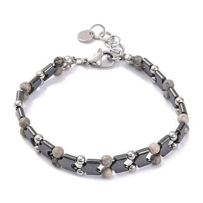 Natural Map Stone Beaded Bracelets
