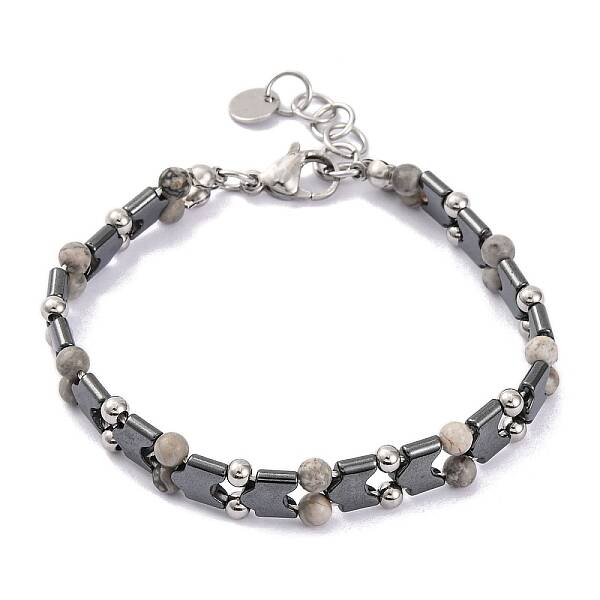 Natural Map Stone Beaded Bracelets