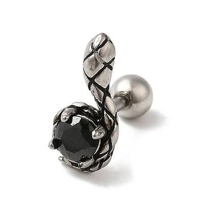 304 Stainless Steel Stud Earrings with Cubic Zirconia