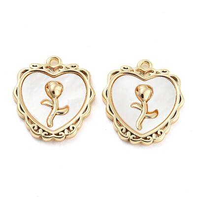 Brass Pave Shell Pendants