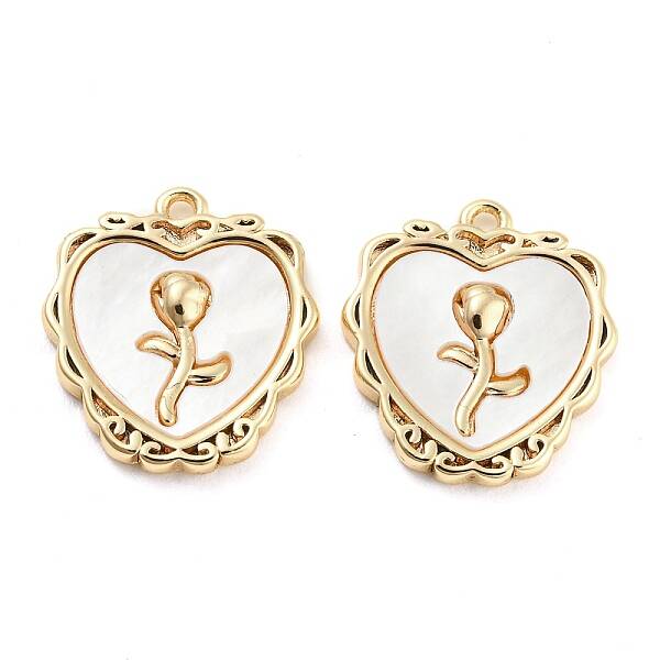 Brass Pave Shell Pendants