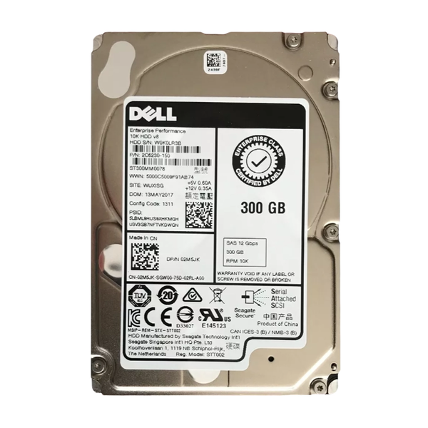 02M5JK Dell 300GB 12Gb/s SAS 10000 2.5-inch 128MB Hard Drive