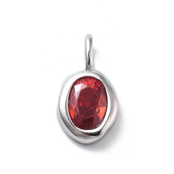925 Sterling Silver Cubic Zirconia Oval Charms