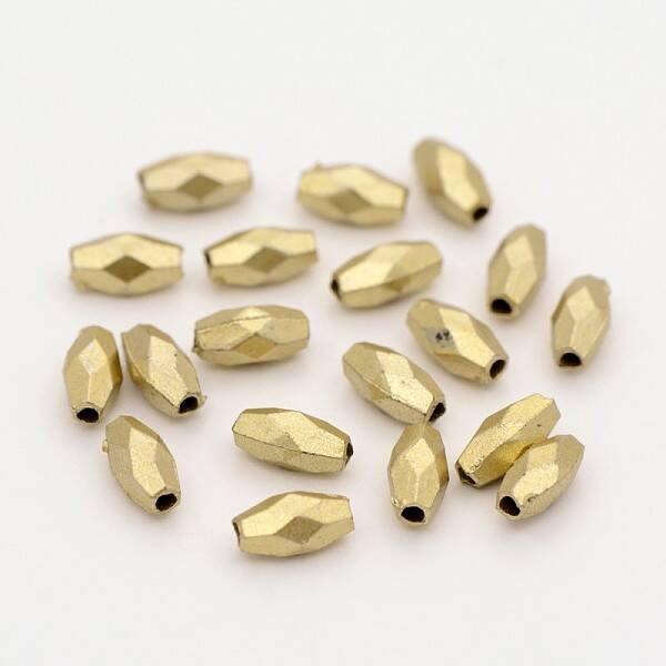 Faceted Rice Matte Style Plastic Beads