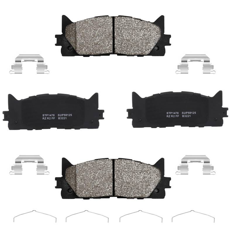 Garvee Premium Ceramic Rear Disc Brake Pads: 4 Pcs, Compatible with 2009-2013 Matrix, 2006-2018 RAV4, 2009-2010 Vibe, 2007-20...